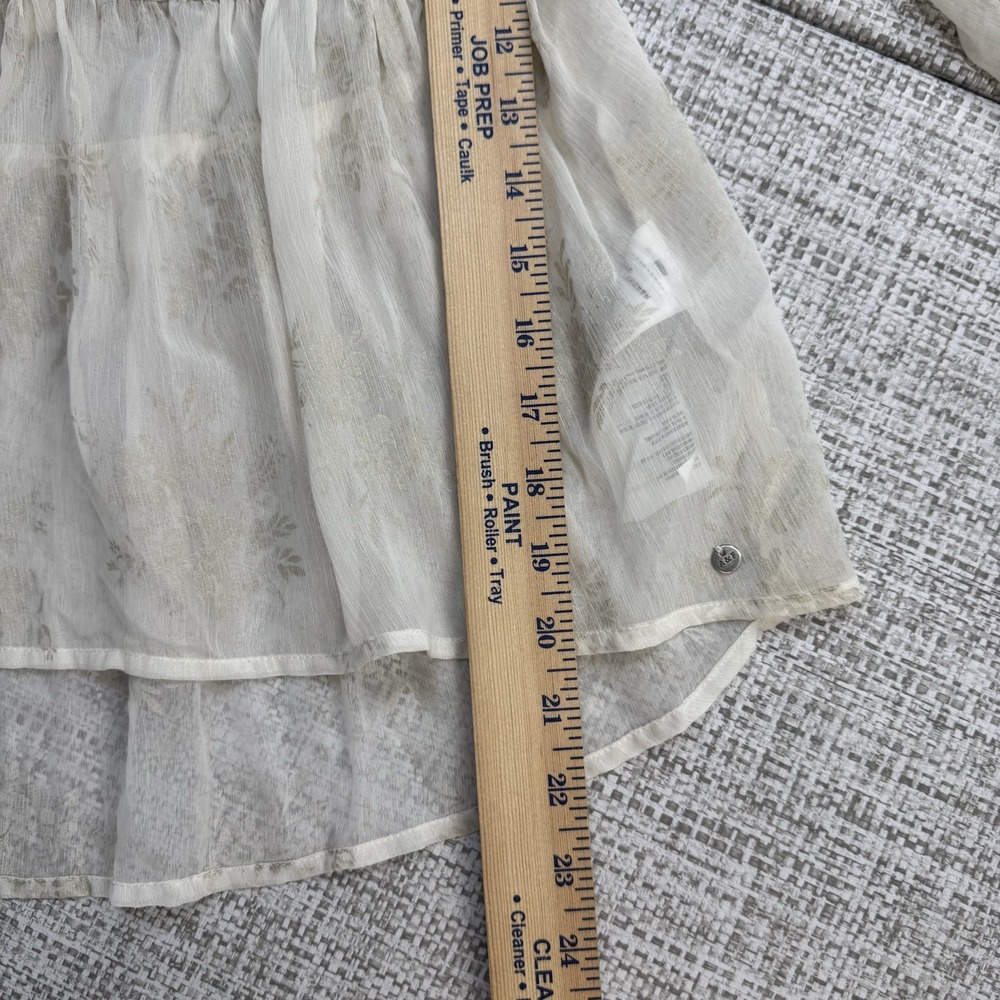 Abercrombie & Fitch‎ Babydoll Tiered Sheer Pintuck Blouse Cream Coquette Size S - Picture 8 of 14